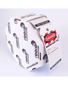 BARRICADE TAG WHITE- ROLL OF 100