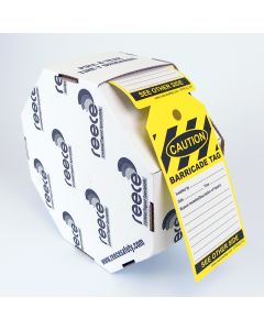 BARRICADE TAG YELLOW - ROLL OF 100