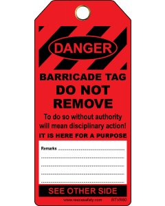 BARRICADE TAG - RED (100/pk)