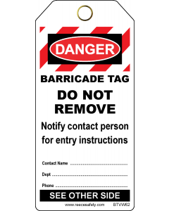 BARRICADE TAG - WHITE (100/pk)