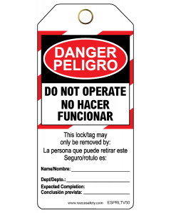 DO NOT OPERATE - BILINGUAL Contractor Tags (25/pk)