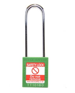  GREEN Steel Shackle safety padlock keyed differently long