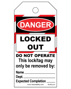 LOCKED OUT - DO NOT OPERATE -  ROLL OF 250