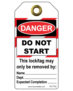 RLTT52 - Danger - Do Not Start Tuff Tags