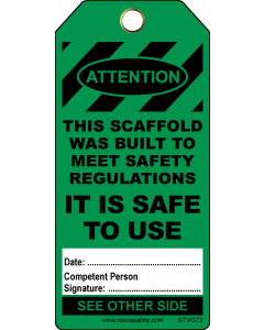 SCAFFOLD TAG - GREEN (100/pk)