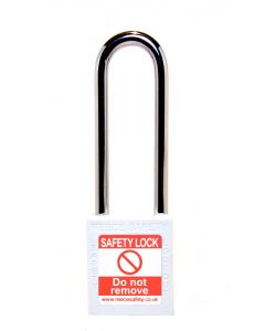  WHITE Steel Shackle safety padlock keyed alike long