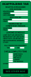 SCAFFOLD TAG INSERT - GREEN (50/pk)