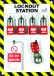 4 Lock Lockout Station - Padlocks, Tags & Lockout Hasps