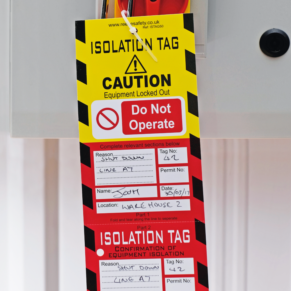 Reece Safety Products Two Part Isolation Tag Reece Safety