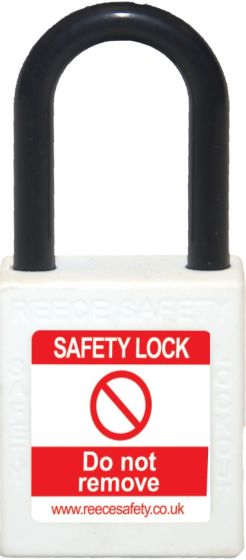  WHITE Plastic Shackle safety padlock keyed differently